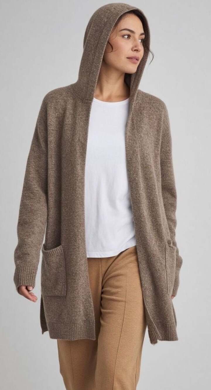 Barefoot Dreams CozyChic Lite Resort Cardi in He Driftwood/Taupe, Size M (NWT)
